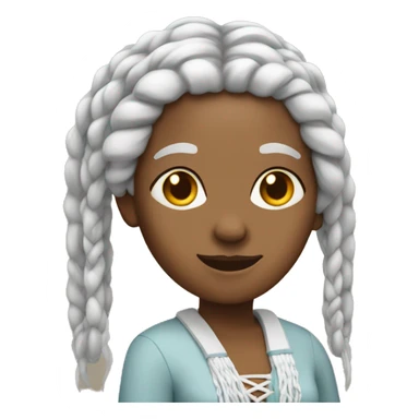 older black lady with long white braids sticker