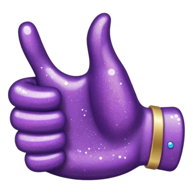 Glitter purple and cian hand thumbs up sticker