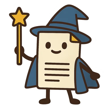 flat toon style document wizard sticker