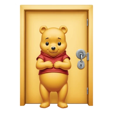 Winnie the Pooh locked door sticker