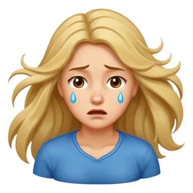 sad lady running sticker