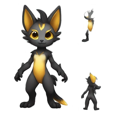 Anthro-Edgy-Contrast-Colors-Fantasy-Fur-Sona-Chibi-Shiny-Fakémon-Hybrid full body sticker