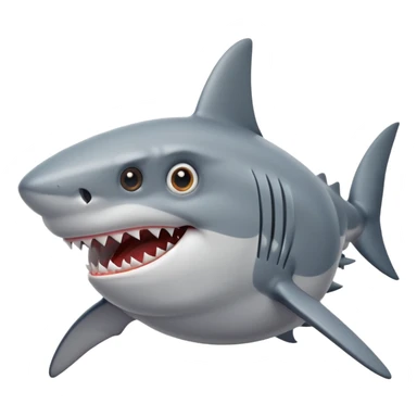 Shark with a shocked face  sticker