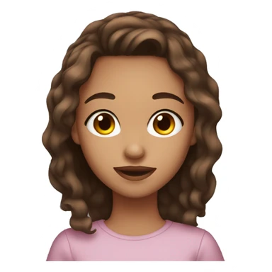 Girl witz brown hair and brown eyes sticker