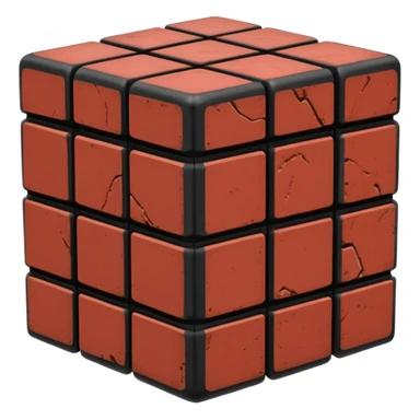 Русская кирпичная панелька в виде куба sticker