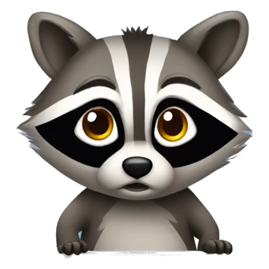 Raccoon in a garbage can  sticker