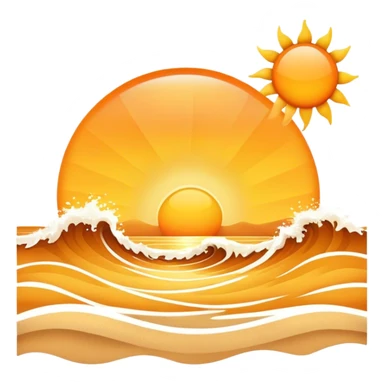 Sun rising on beach sticker