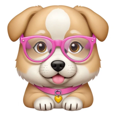 shpitz dog wearing pink glasses sticker