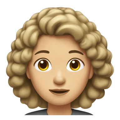 Mujer piel blanca, pelo rizo largo y estudiante  sticker