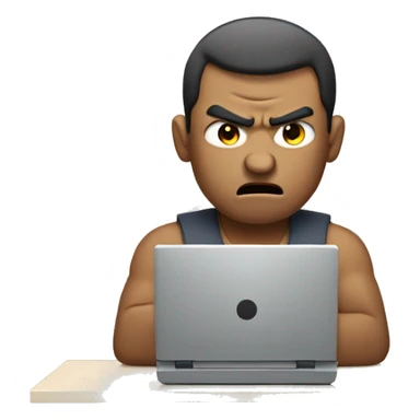 angry man typing sticker