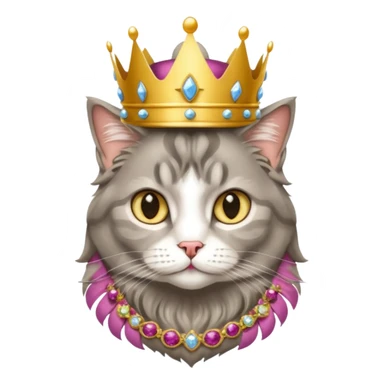Very fluffy grey tabby maincoon cat dressed like the queen of England sticker