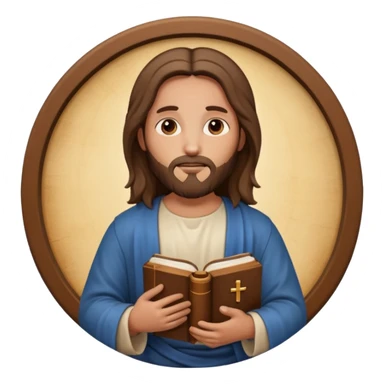 Jesus with bible circle avatar sticker