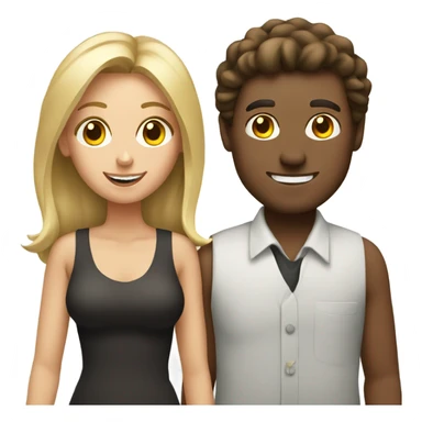 Brown hair man and blonde woman with money sticker