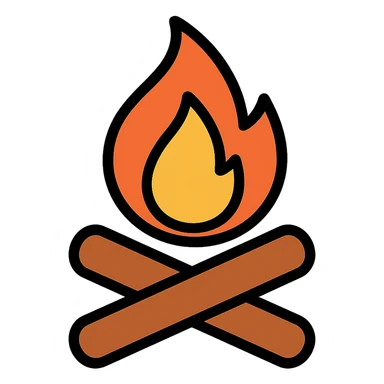 fire with firewood sticker