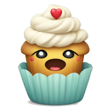 cute cupcake with  hands shaping a heart with its fingers sticker