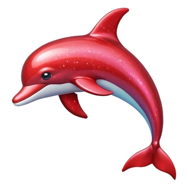 red glitter dolphin sticker