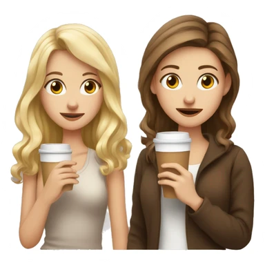 Blonde Girl with Coffee and cigarette in her Hand, Brown haired Girl with Coffee and cigarette in her Hand, another brown haired girl with Coffee and cigarette in her Hand sticker