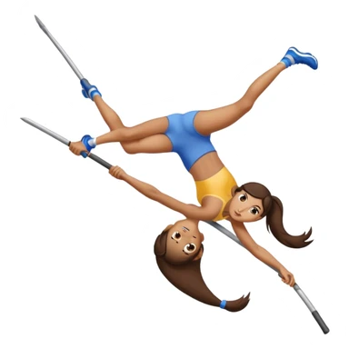 pole vaulting brunette girl sticker