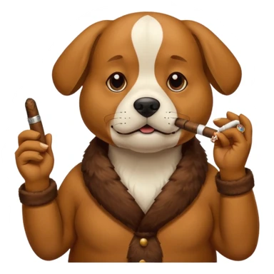 Dog smoking sticker