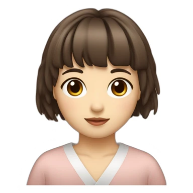 Japonaise jeune brune avec frange sticker