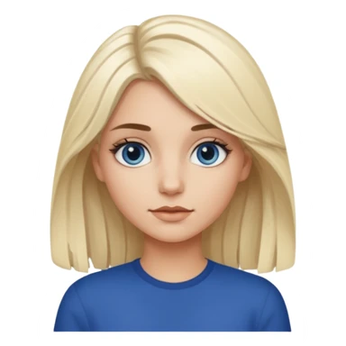 white blonde girl with grown out dark roots and dark blue eyes that's not really tan but not pale sticker