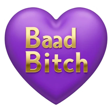 purple Bad bitch words written inside heart sticker