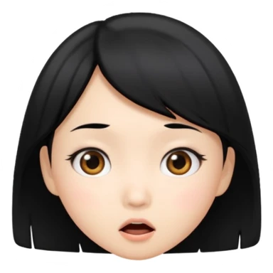 asian girl surprise face sticker