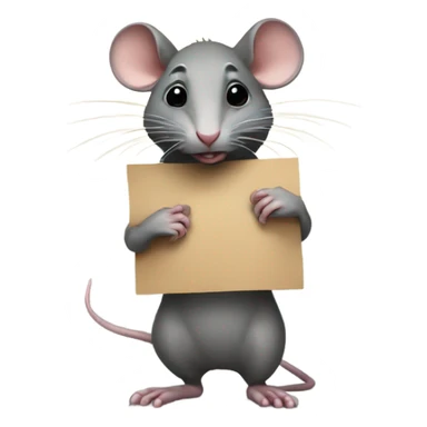 A rat holds a sign "Alinght" sticker