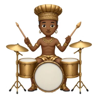 statue playing drums sticker