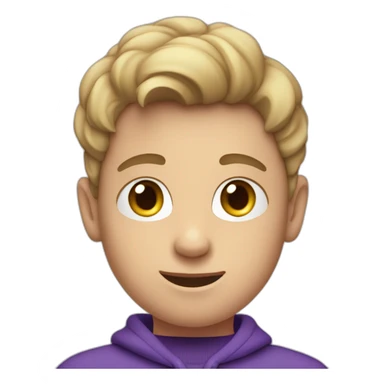 13 year old white boy fron The Netherlands wearing jogging pants and a purple sweater sticker