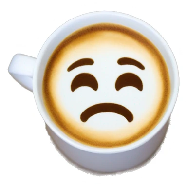 Latte art in a white coffee mug  sticker