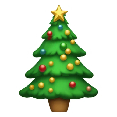 Christmas tree with a bow sticker