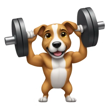 Dog lifting weights  sticker