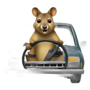 quokka wallaby super driving in car sticker