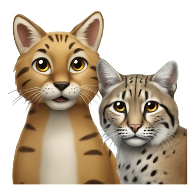 curious animal gazes with an bobcat  sticker