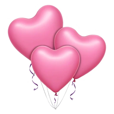 3 Pink heart balloons sticker