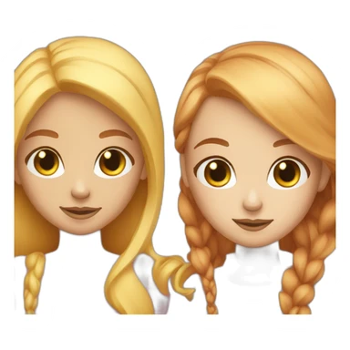 red-haired girl next to a blonde girl sticker