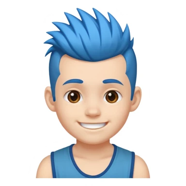 blue haired kid mohawk sticker