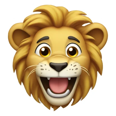 Lion laughing with tears  sticker