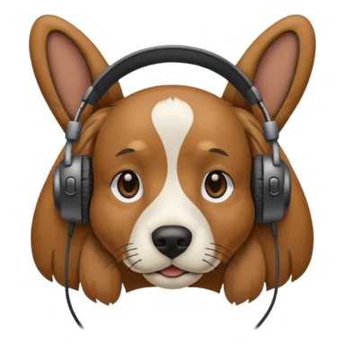 dog wearing headphones sticker