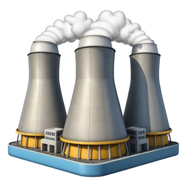 realistic nuclear power  plant with 6 power units sticker