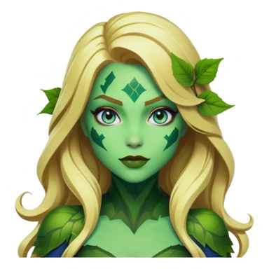 poison ivy fortnite skin with blue eyes. With green lips and blonde hair sticker