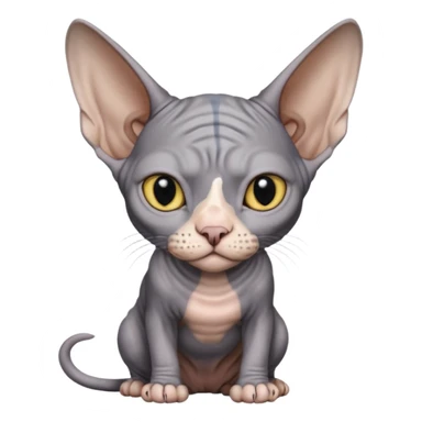 dark grey Canadian Sphynx cat with white spots sticker