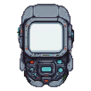 a square frame, cyber futuristic space ware, gray borders with dark colored shoulder bumbers at the corners sticker