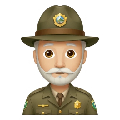 Male Park Ranger with white beard  sticker