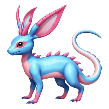 Shiny Horned Helioptile-Salandit-Sylveon-AmauraFakémon-hybrid-creature (full body)  sticker