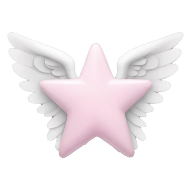 Light pink star with white angel wings sticker