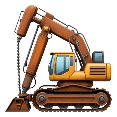 generate a drill machine on tracks rust clear sticker
