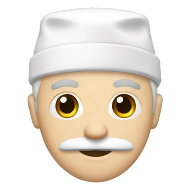  white doctor with a white cap and mustache sticker