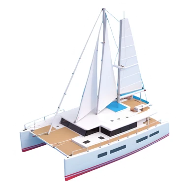 a lagoon 42 catamaran with no wording on the boat  sticker